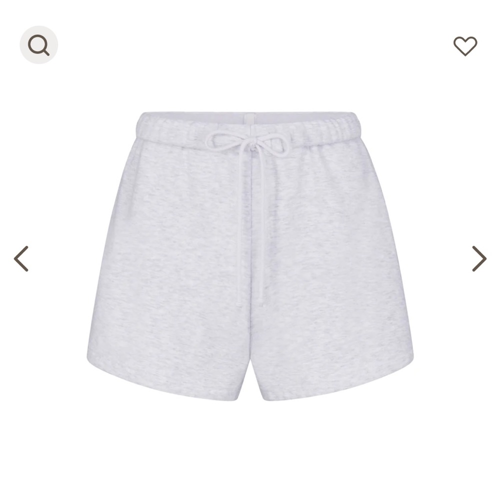 Skims Cotton Fleece Classic Short Size xs light heather grey